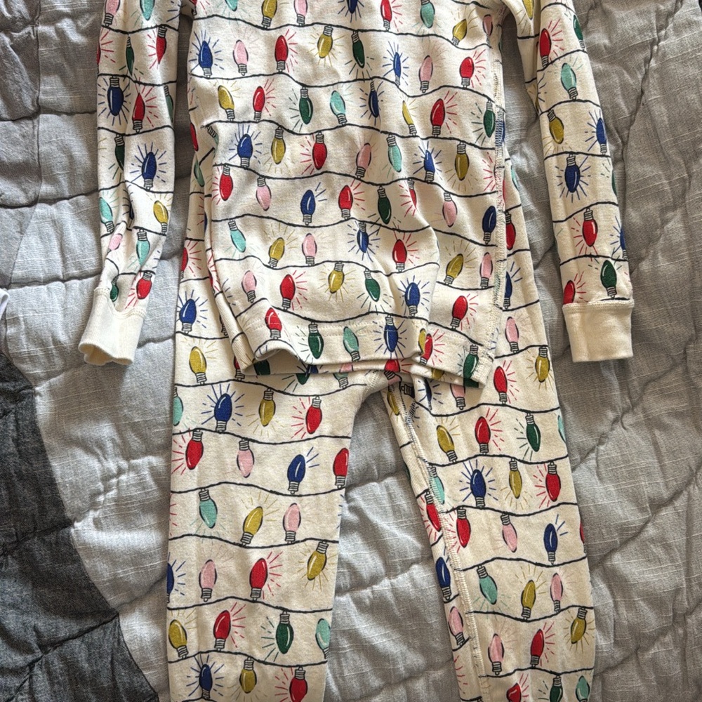 Festive Light Print Kids Pajamas